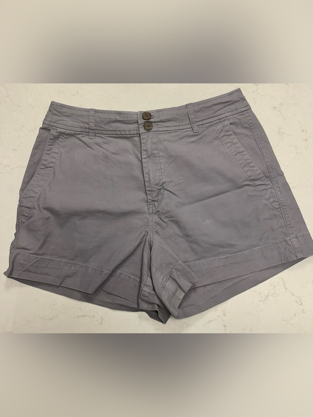 Casual Women's Blue Gray Cotton Blend Shorts